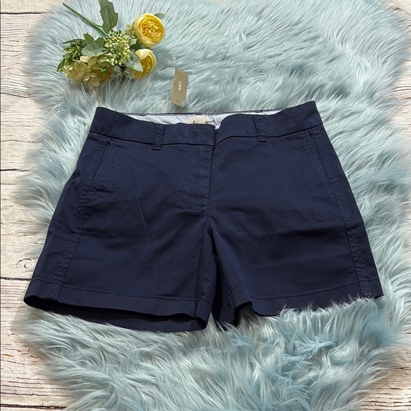 NWT J. Crew 5” Stretch Chino Shorts Navy Sz 2 - Picture 2 of 12